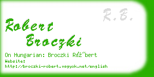 robert broczki business card